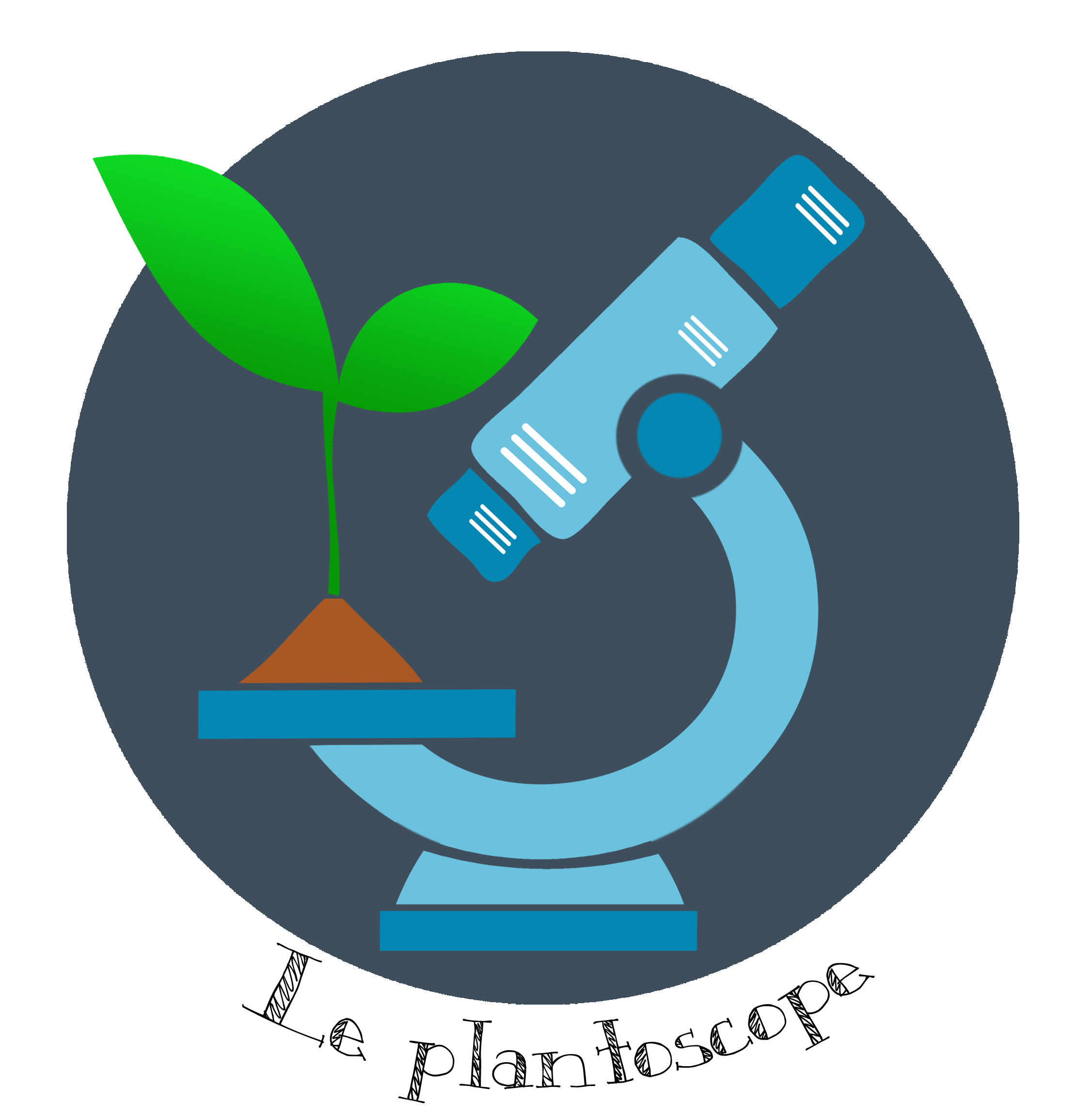 logo du plantoscope, plante qui pousse d'un microscope